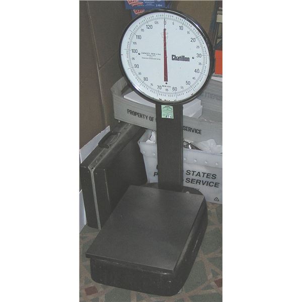 Antique Chatillion floor scale 130 LB capacity