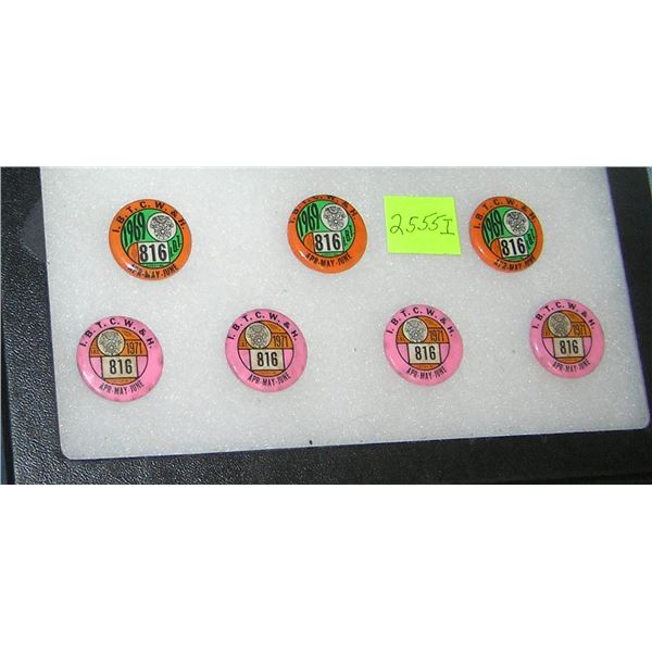 Collection of union worker benefit pins