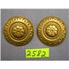 Pair of early punched brass clip on earrings