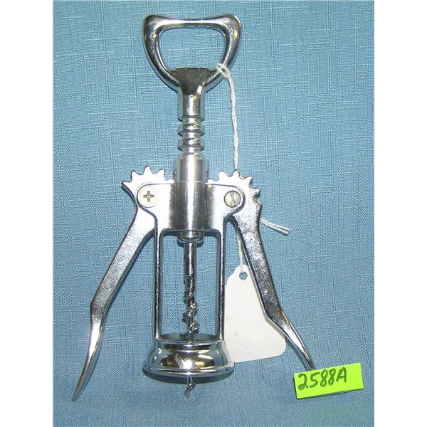 Italian made chrome mechanical cork screw
