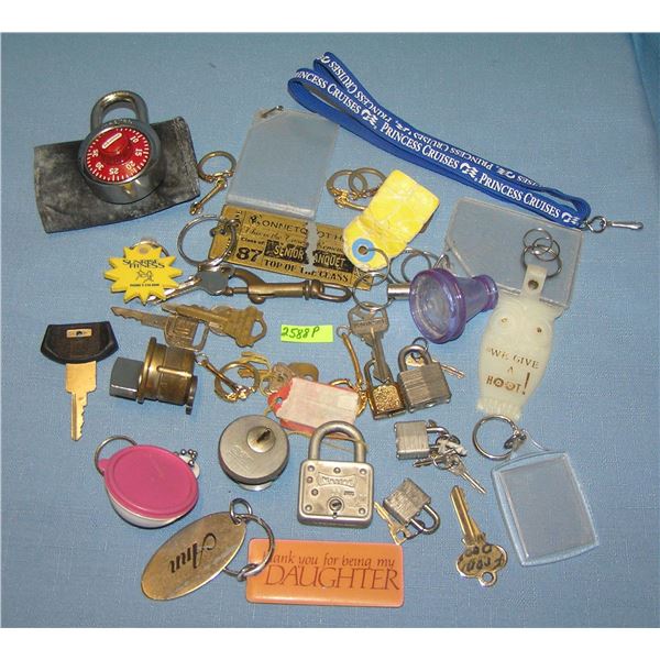 Vintage locks, keys, key chains and more