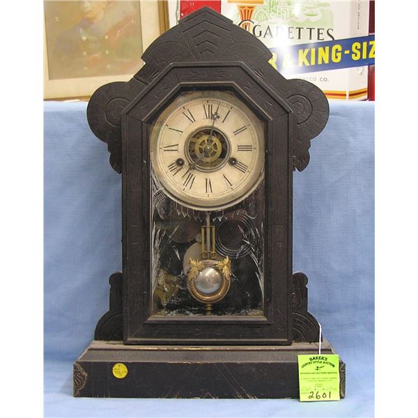 Antique fire department presentation clock