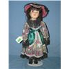 Image 1 : Porcelain doll with fancy dress and hat