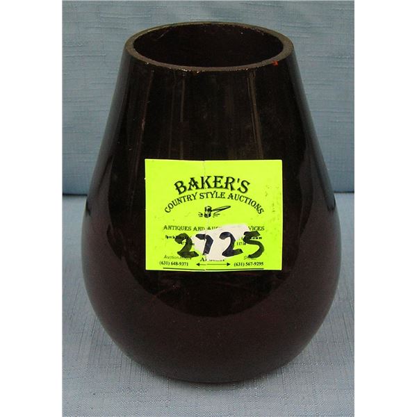 Antique red glass oil lamp globe