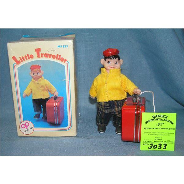 Great tin windup mechanical Little Traveler toy