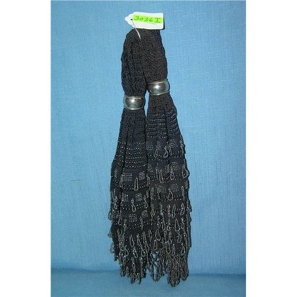 Antique beaded miser's purse