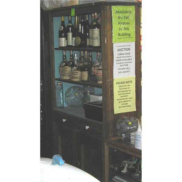 Antique oak cupboard with storage drawer