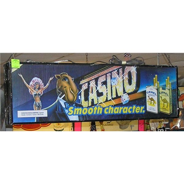 Camel and Winston cigarettes box sign