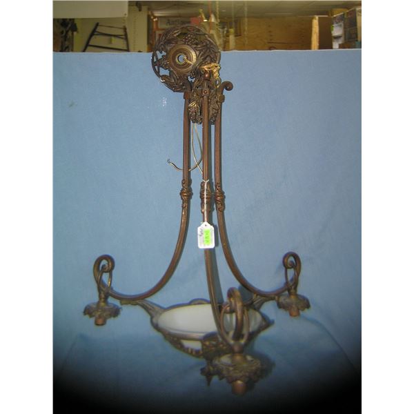 Bronze chandelier w/ grape & leaf decorations
