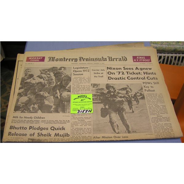 Newspaper dated 1972 with Nixon/Agnew cover