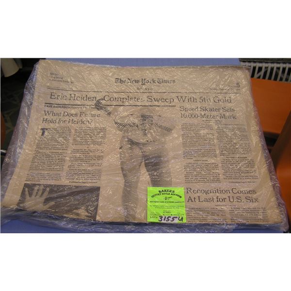 NY Times Eric Heiden 5 gold headlines and clippings