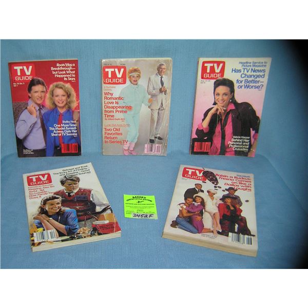 Group of vintage TV Guides