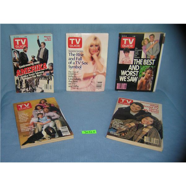 Group of vintage TV Guides