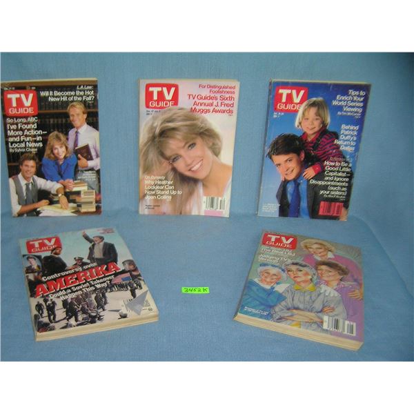 Group of vintage TV Guides