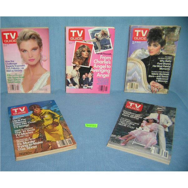 Group of vintage TV Guides