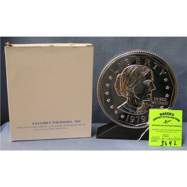 Vintage cast metal Susan B. Anthony coin bank
