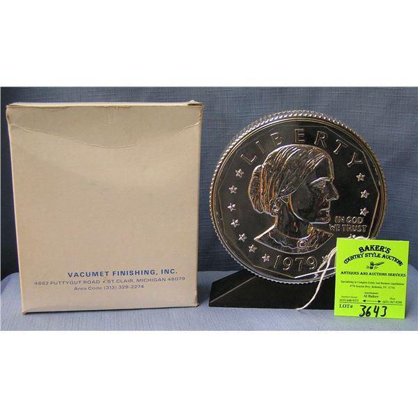 Vintage cast metal Susan B. Anthony coin bank