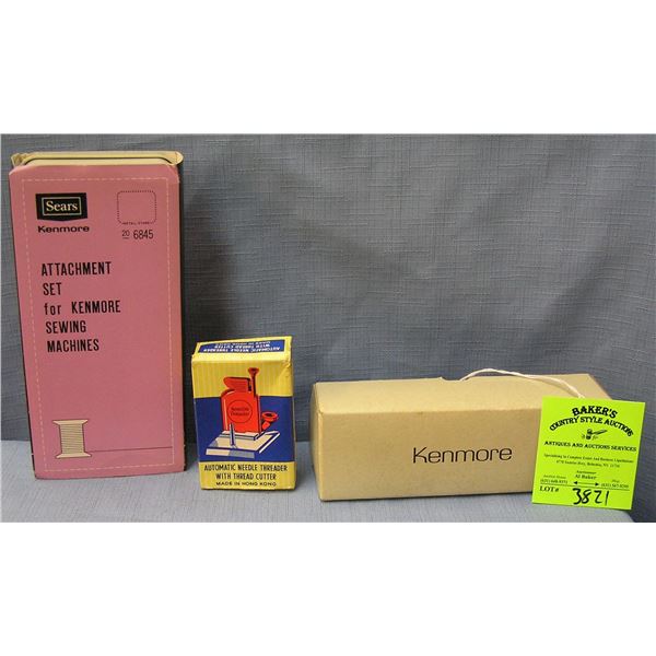 Group of three vintage sewing accessory kits