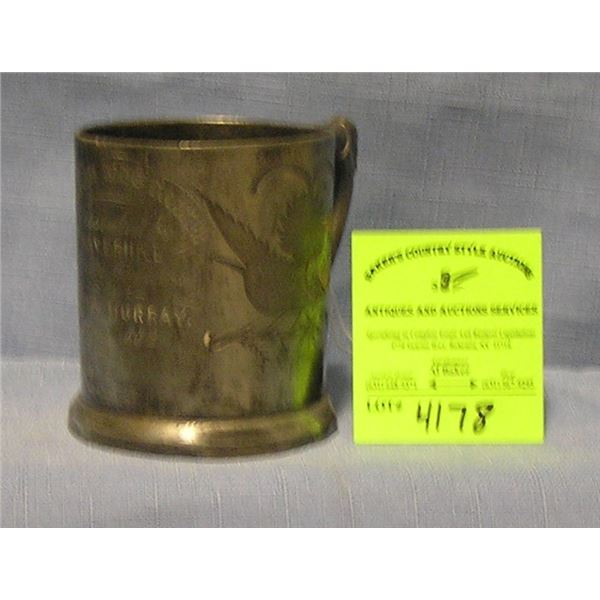 Antique quality silver plated pewter presentation cup
