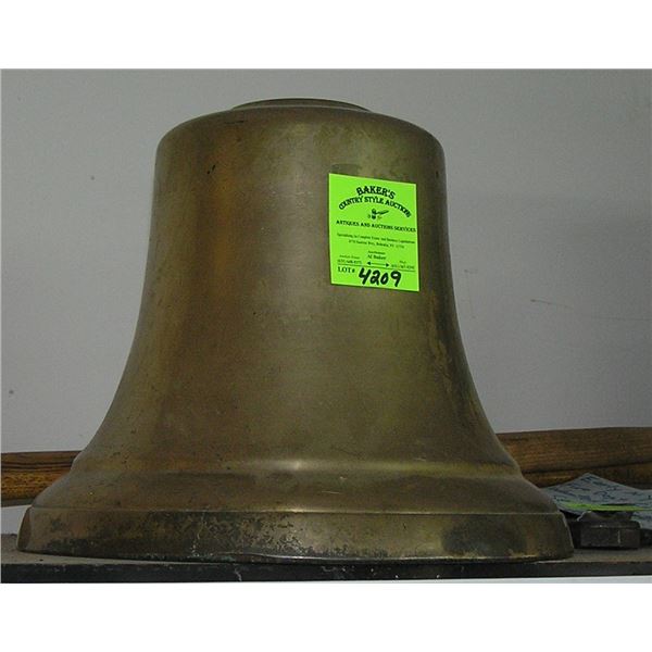 Large solid brass antique fire bell