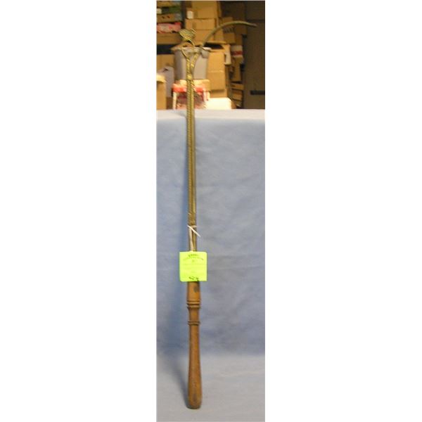 Antique brass and wood street lamp lighter