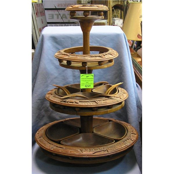 Four tiered serving piece brought back from Vietnam