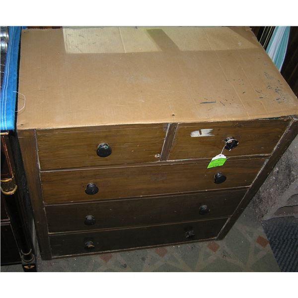 Antique five drawer chest