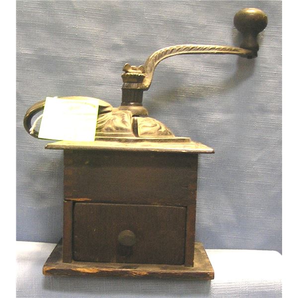 Antique dove tailed coffee grinder