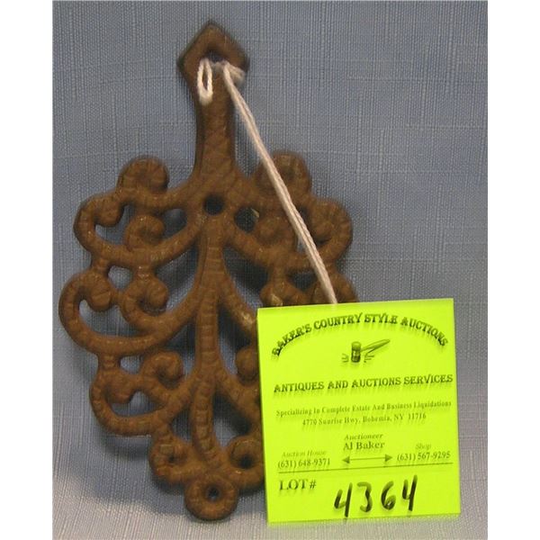 Antique cast iron trivet