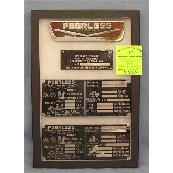 Collection of industrial boiler ID plates