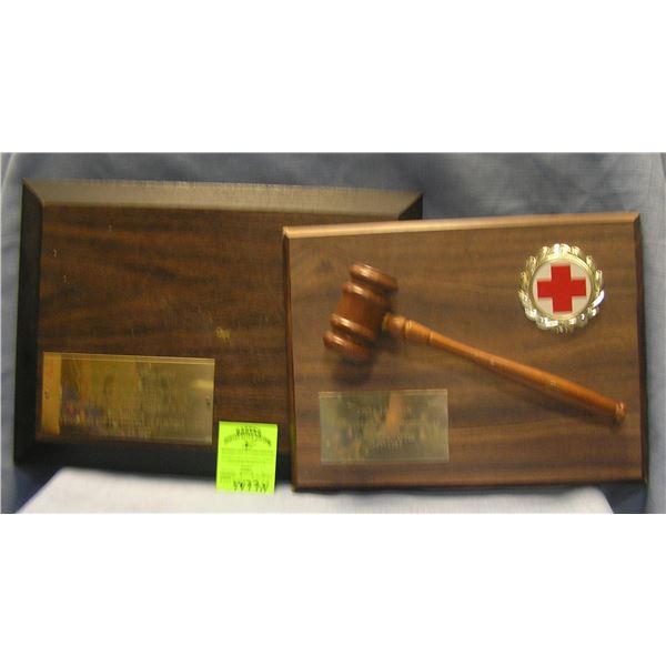 Pair of award plaques