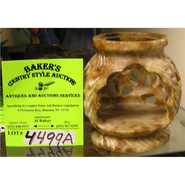 Vintage soap stone candle holder incense burner