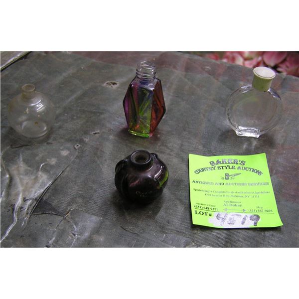 Group of four miniature perfume bottles