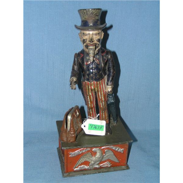 Uncle Sam cast iron mechanical bank circa 1886