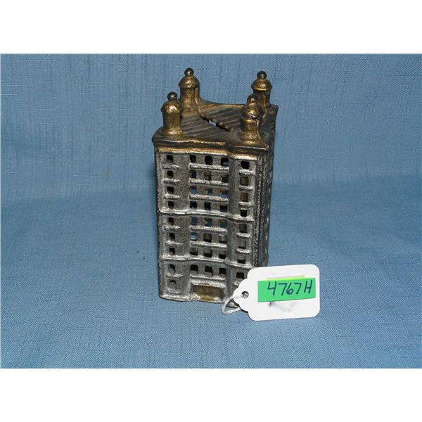 Cast iron building bank circa early 1900s