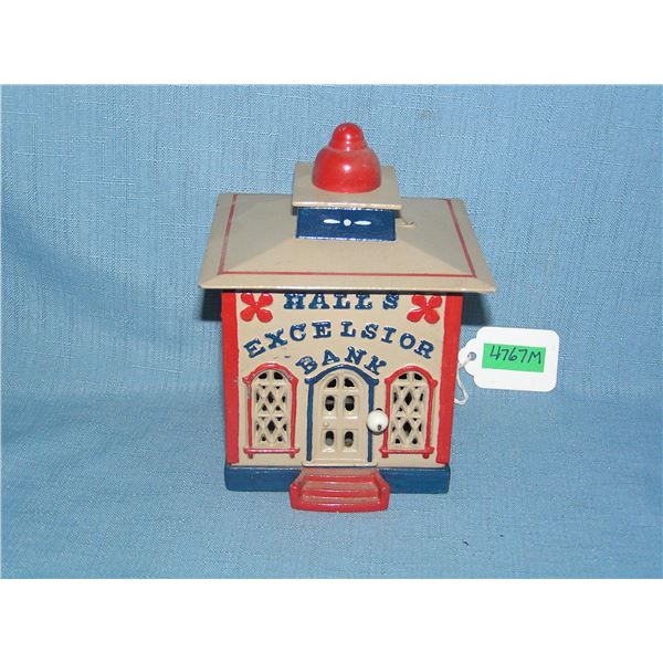 Hall's Excelsior cast iron bank by J&E Stevens circa 1869