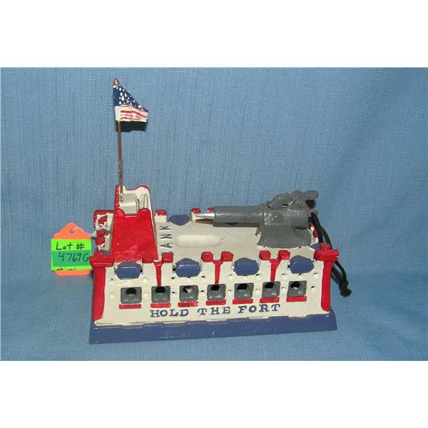 Hold the Fort cast iron mechanical bank