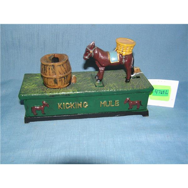 Kicking Mule cast iron mechanical bank