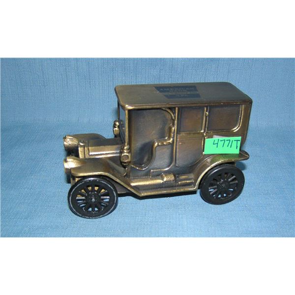 1908 2 door sedan all cast metal car bank