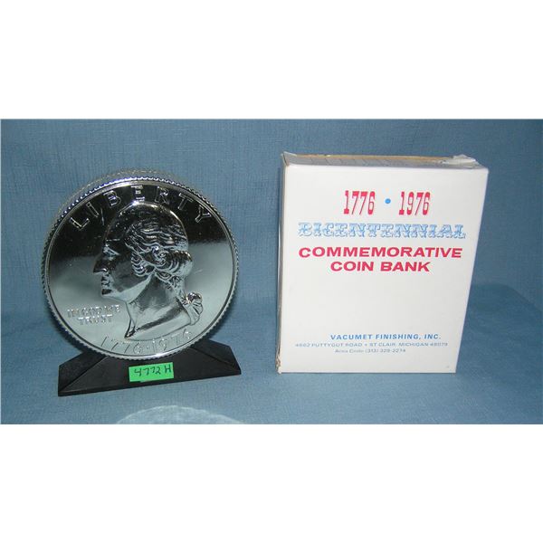 Washington quarter coin bank all cast metal with original box