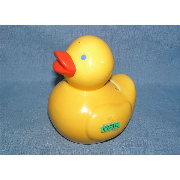 Yellow duck bank painted ceramic