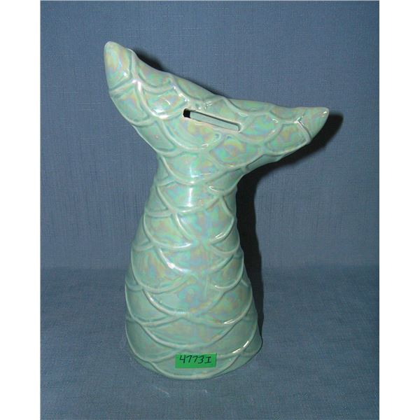 Whale's tail end bank all painted ceramic