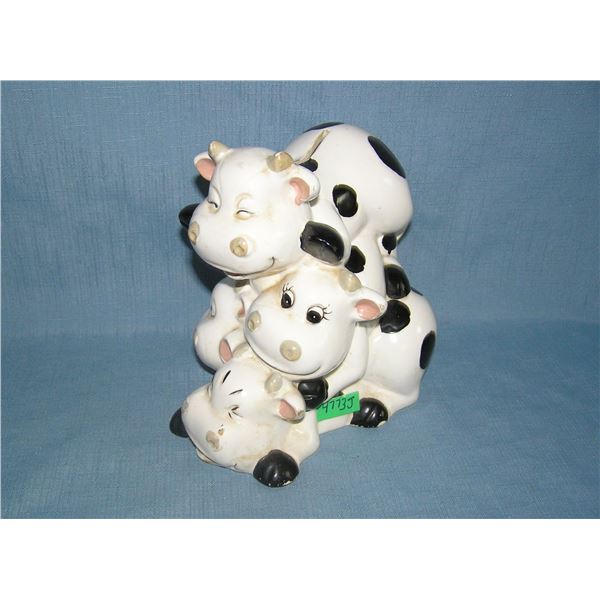 3 happy cows porcelain bank