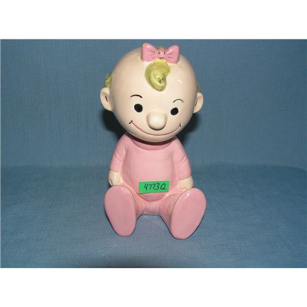 Painted porcelain baby bank