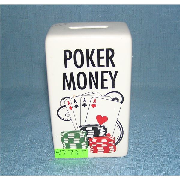 Poker money porcelain gambling related bank