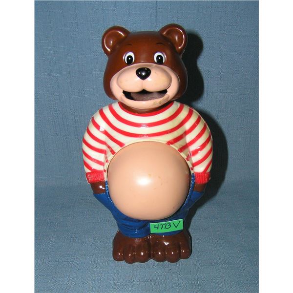 Pot belly bear bank add coins and watch his belly grow