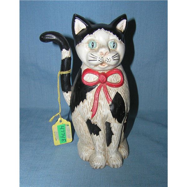 Painted cast iron cat door stop
