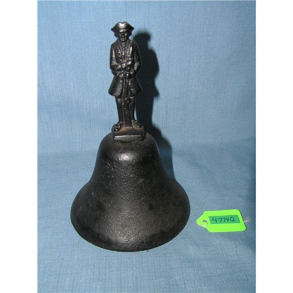 Cast iron Revolutionary War soldier themed bell