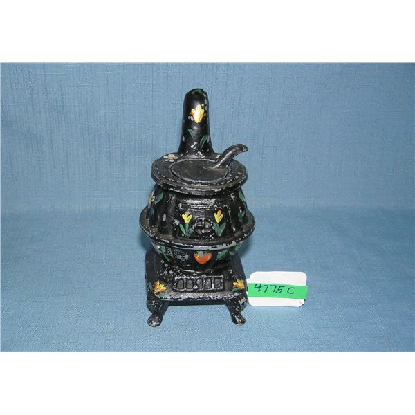 Hand painted cast iron pot belly stove