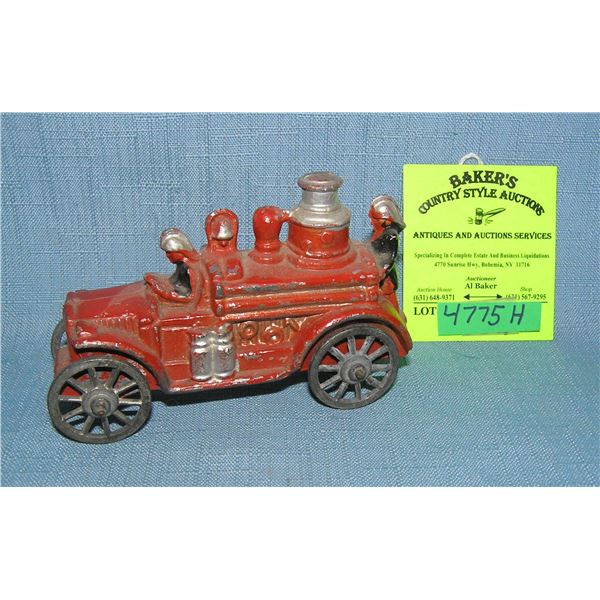 Early painted cast metal fire pumper